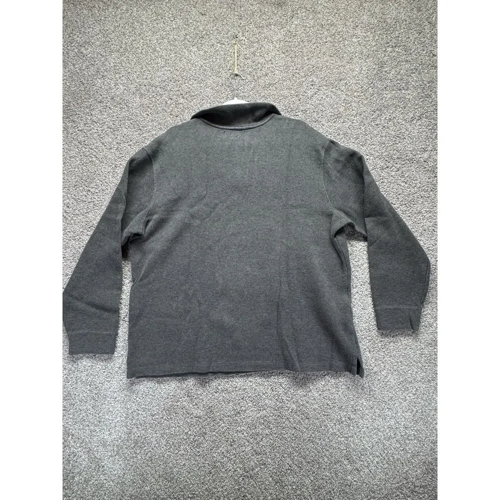 Polo Ralph Lauren Jacket Mens Large Gray 1/4‎ Zip Pullover Pony Logo Casual VTG